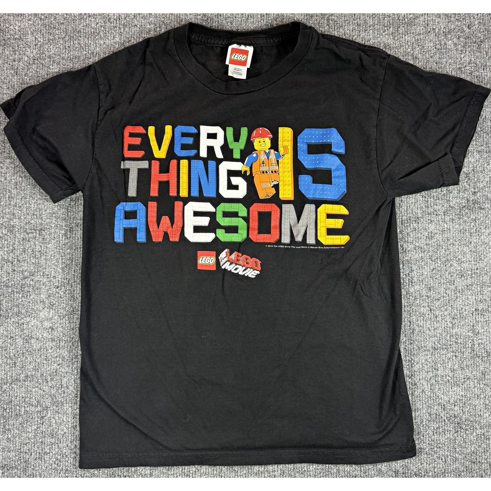LEGO The LEGO Movie Emmet Everything Is Awesome Graphic T Shirt Men's L Black